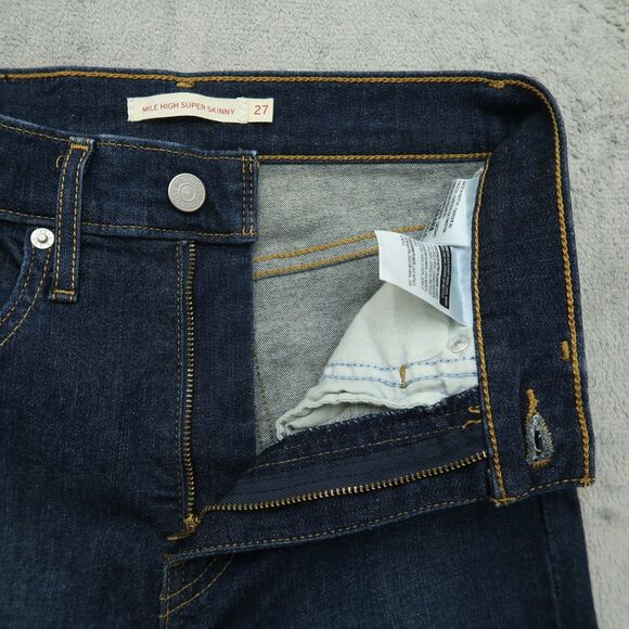Levi's 711 Jeans Women's Size 27 Blue Mile High Super Skinny Denim 28" Inseam - Picture 2 of 16